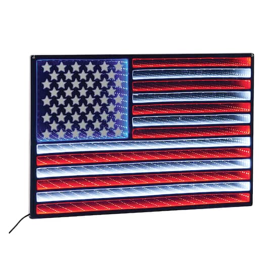 26" Hanging American Flag Ekko Light Display By Melrose in Red/White/Blue | 26" x 16.5" | Michaels®
